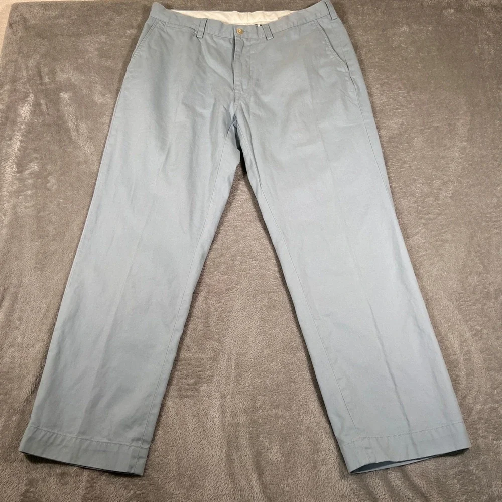 Polo Ralph Lauren Chino Pant Mens 34x39 Light Blue Classic Fit Flat Front Preppy